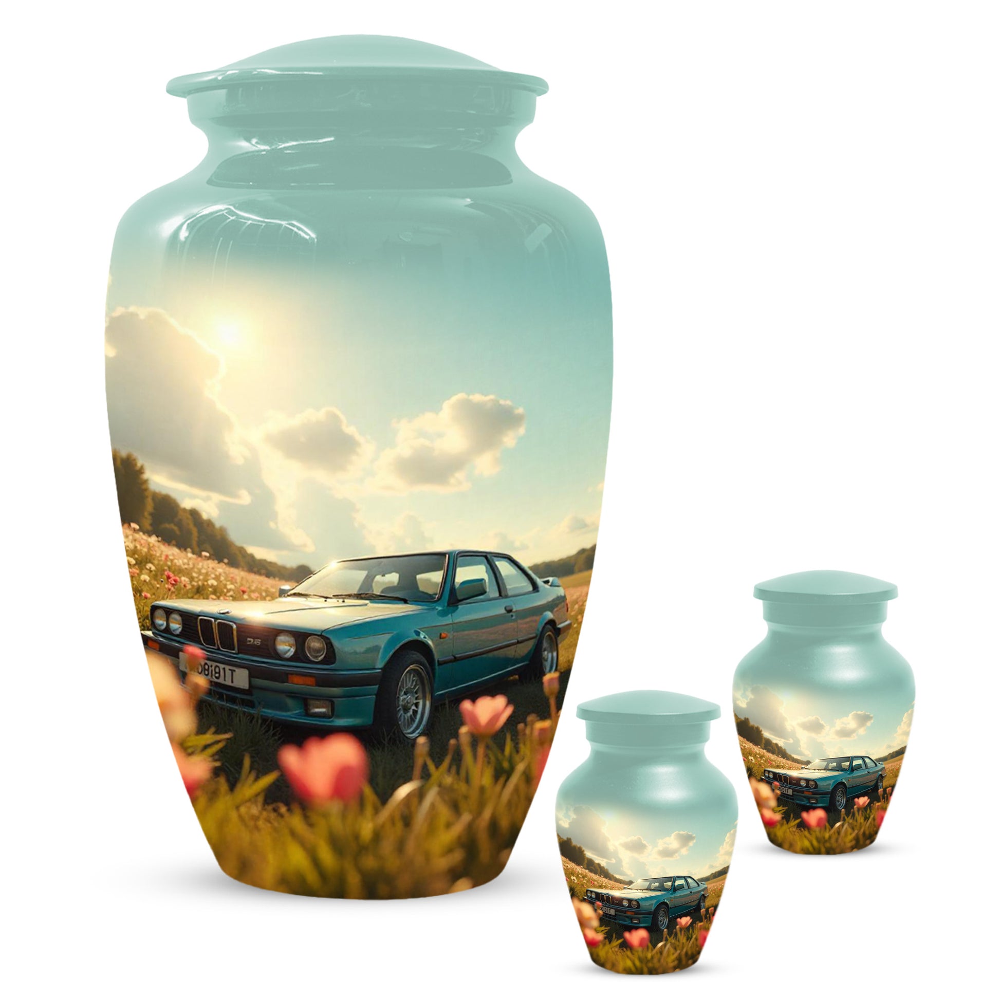 Classic Car Keepsake Urn for Dad | Small Car Memorial Urn for Male Ashes