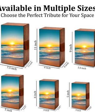 Sunset Beach Urn – Ocean Sunset Memorial Keepsake Urns for Human Ashes