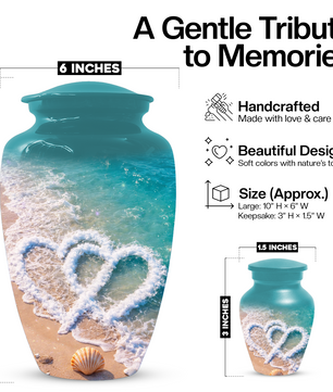 Beach Cremation Urn for Ashes | Personalized Ocean Memorial Urn for Mom