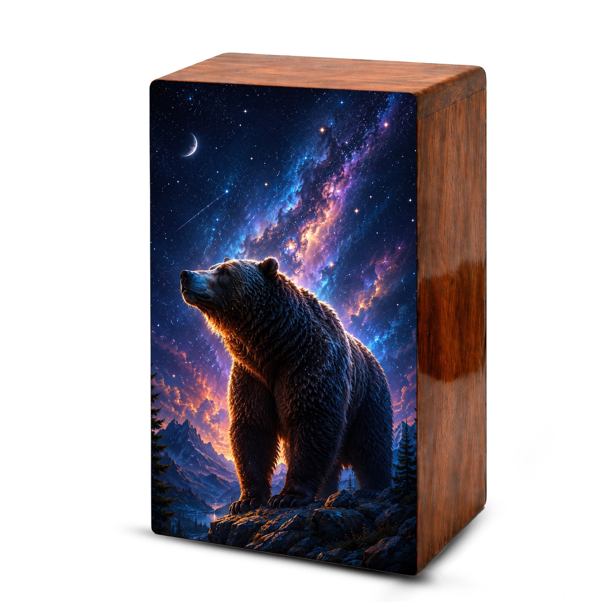 Bear Memorial Urn For Ashes Male - Cosmic Cremation Urns For Dad