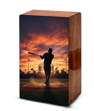 Baseball Urn Wooden – Handmade Baseball Memorial Keepsake Urns for Male Ashes