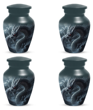 Black Dragon Urn for Human Ashes | Adult Cremation Urn | Mystical Dragon Memorial Funeral Urn