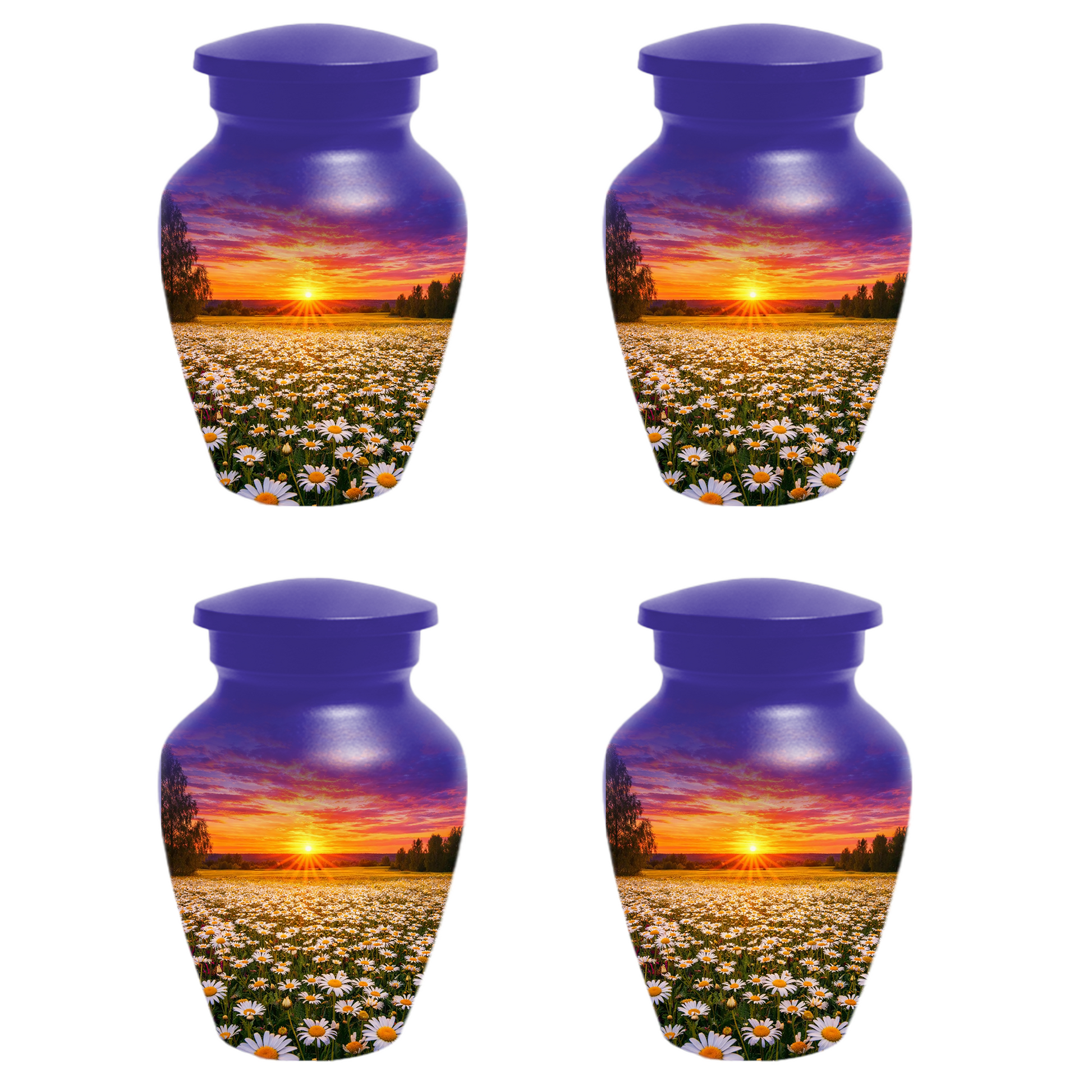 Personalized Daisy Sunset Cremation Urn | Adult, Large, Mini & Keepsake Urn for Human Ashes