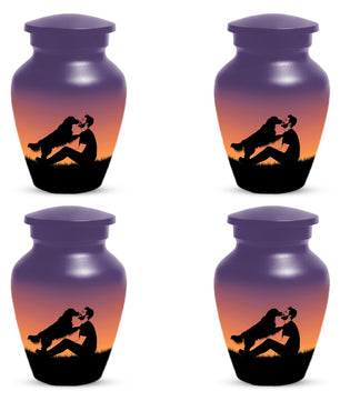 Dog & Dad Sunset Cremation Urn – Memorial Urn for Dad, Father & Men