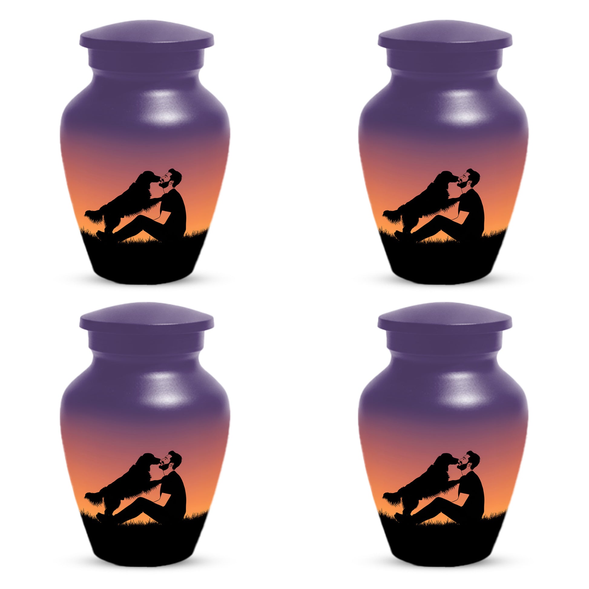 Dog & Dad Sunset Cremation Urn – Memorial Urn for Dad, Father & Men