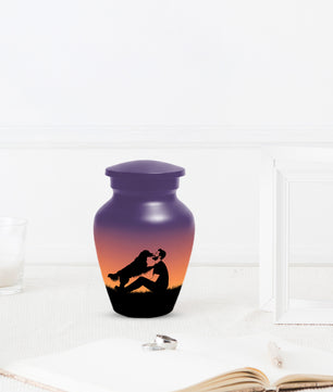 Dog & Dad Sunset Cremation Urn – Memorial Urn for Dad, Father & Men