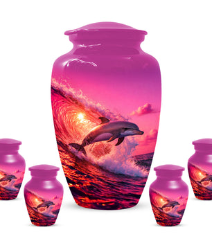Ocean Dolphin Memorial  Urn for Ashes - Beach Cremation Keepsake  Urns for Mom