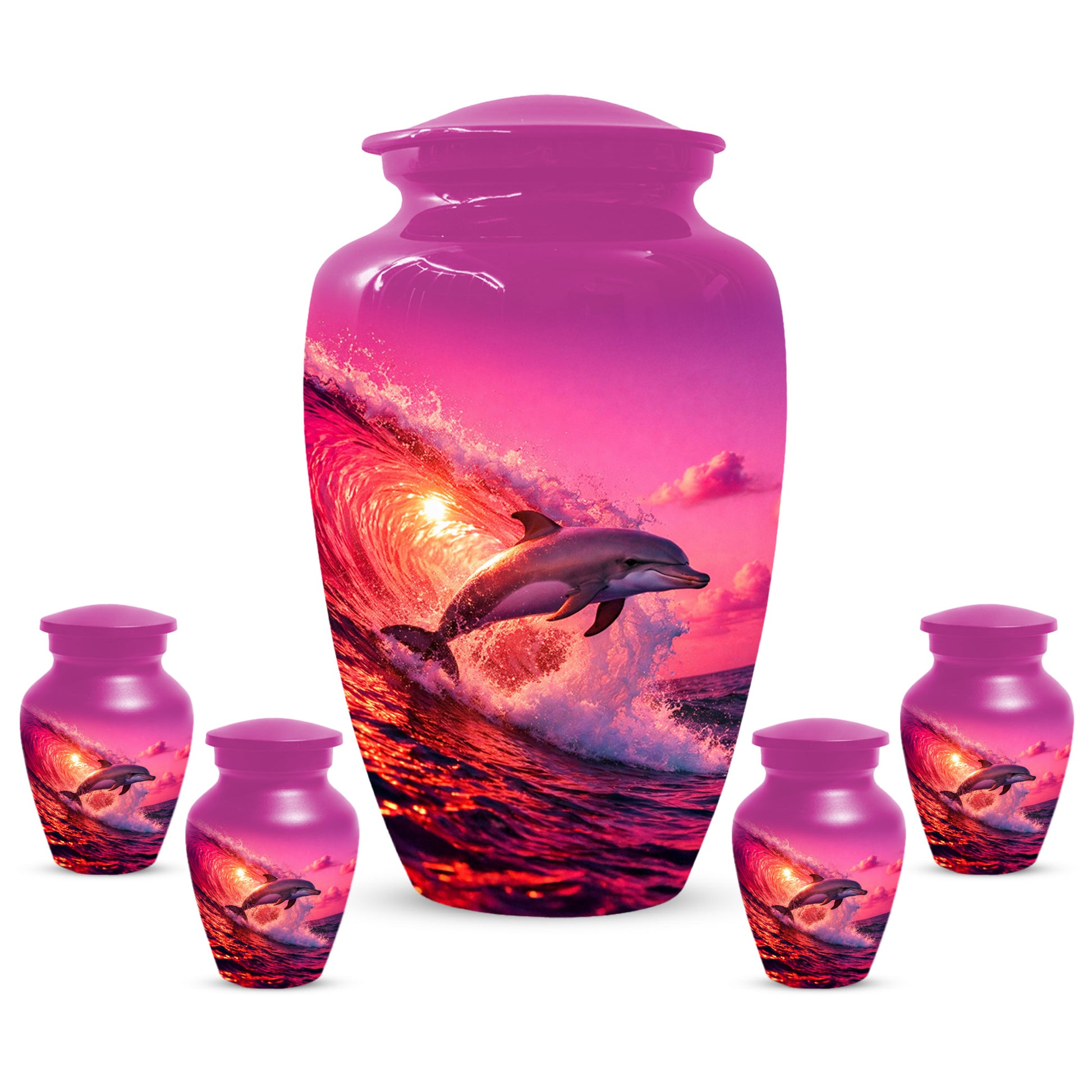 Ocean Dolphin Memorial  Urn for Ashes - Beach Cremation Keepsake  Urns for Mom