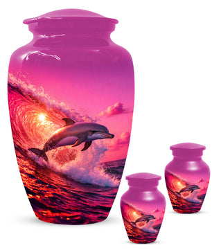 Ocean Dolphin Memorial  Urn for Ashes - Beach Cremation Keepsake  Urns for Mom