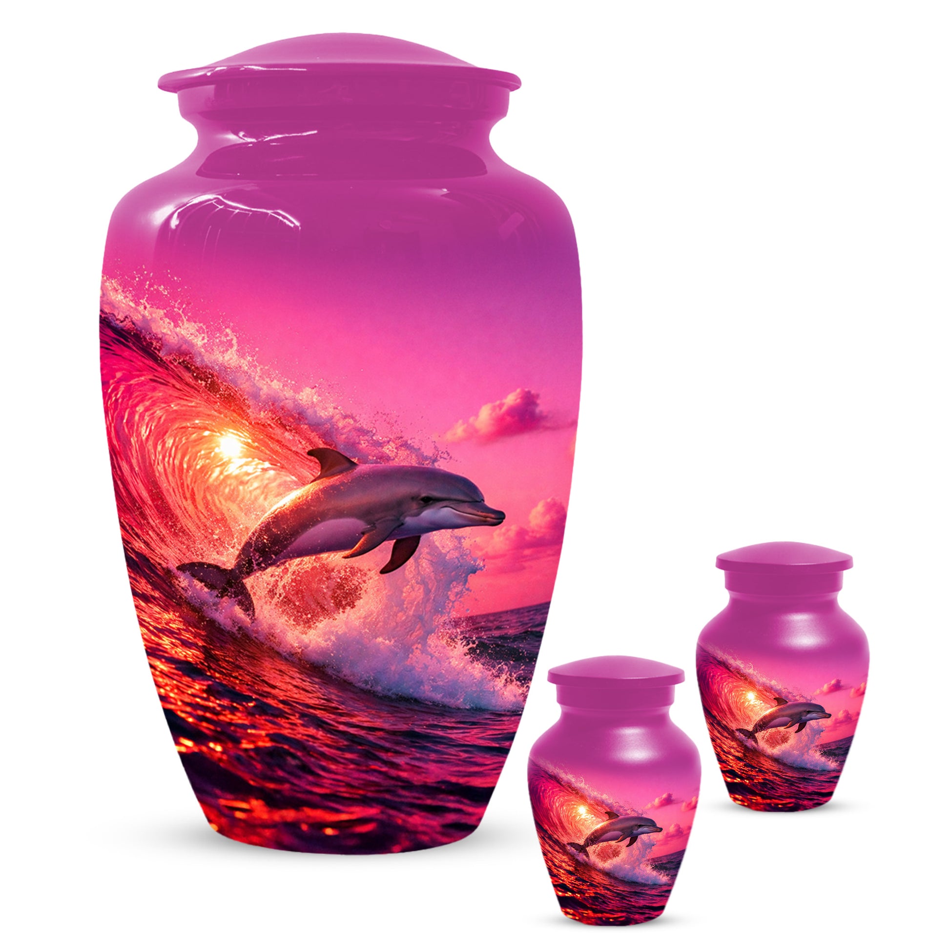 Ocean Dolphin Memorial  Urn for Ashes - Beach Cremation Keepsake  Urns for Mom