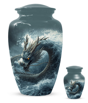 Dragon Urn for Human Ashes | Adult Cremation Urn for Dad | Japanese Dragon Funeral Urn