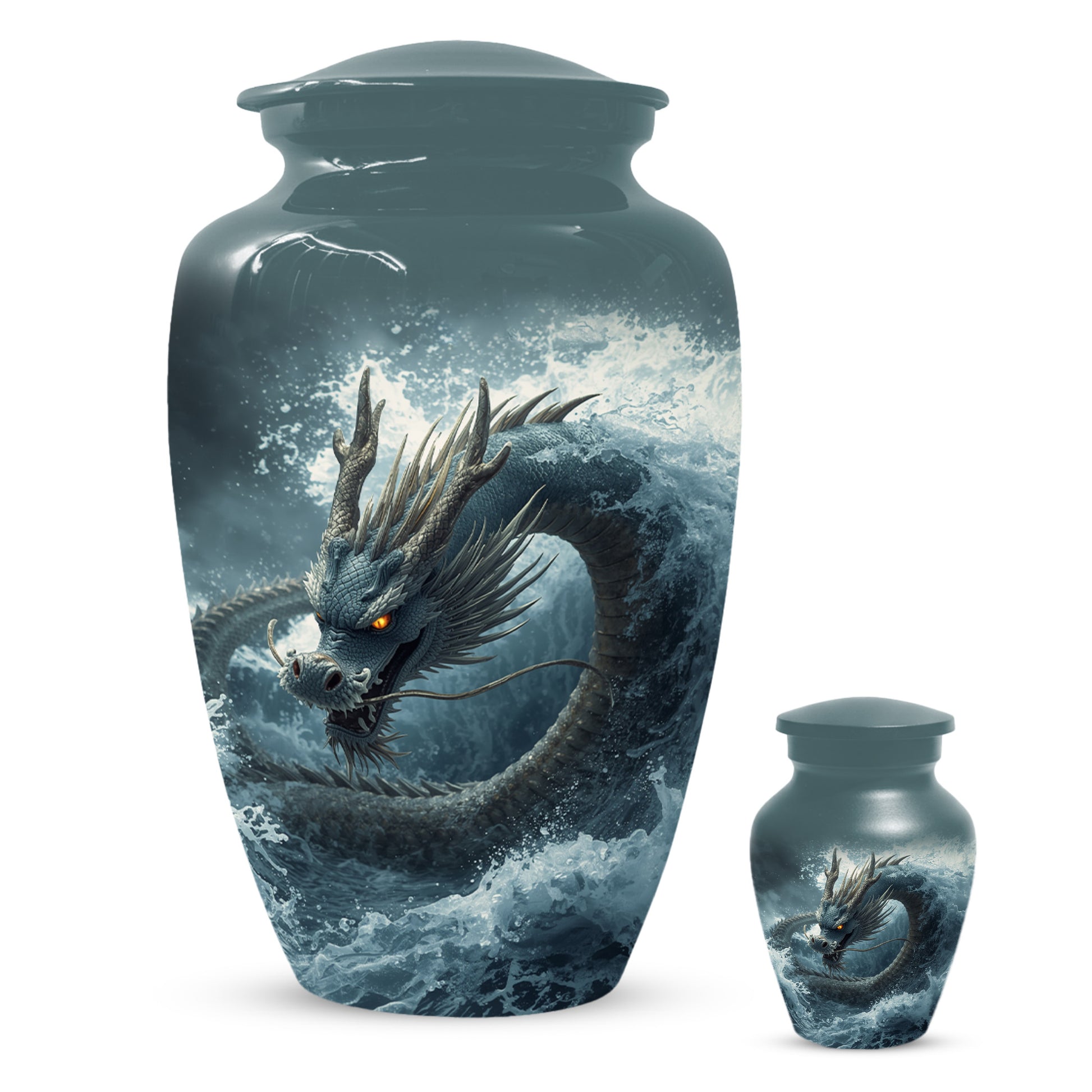 Dragon Urn for Human Ashes | Adult Cremation Urn for Dad | Japanese Dragon Funeral Urn