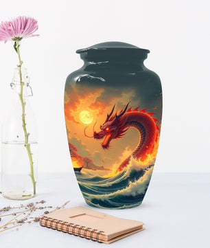 Sea Dragon Urn for Human Ashes | Adult Cremation Urn | Ocean Dragon Memorial Funeral Urn