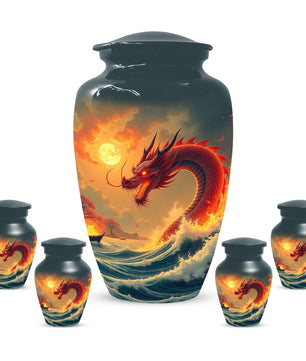 Sea Dragon Urn for Human Ashes | Adult Cremation Urn | Ocean Dragon Memorial Funeral Urn