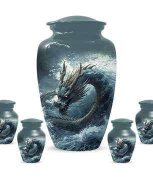Dragon Urn for Human Ashes | Adult Cremation Urn for Dad | Japanese Dragon Funeral Urn