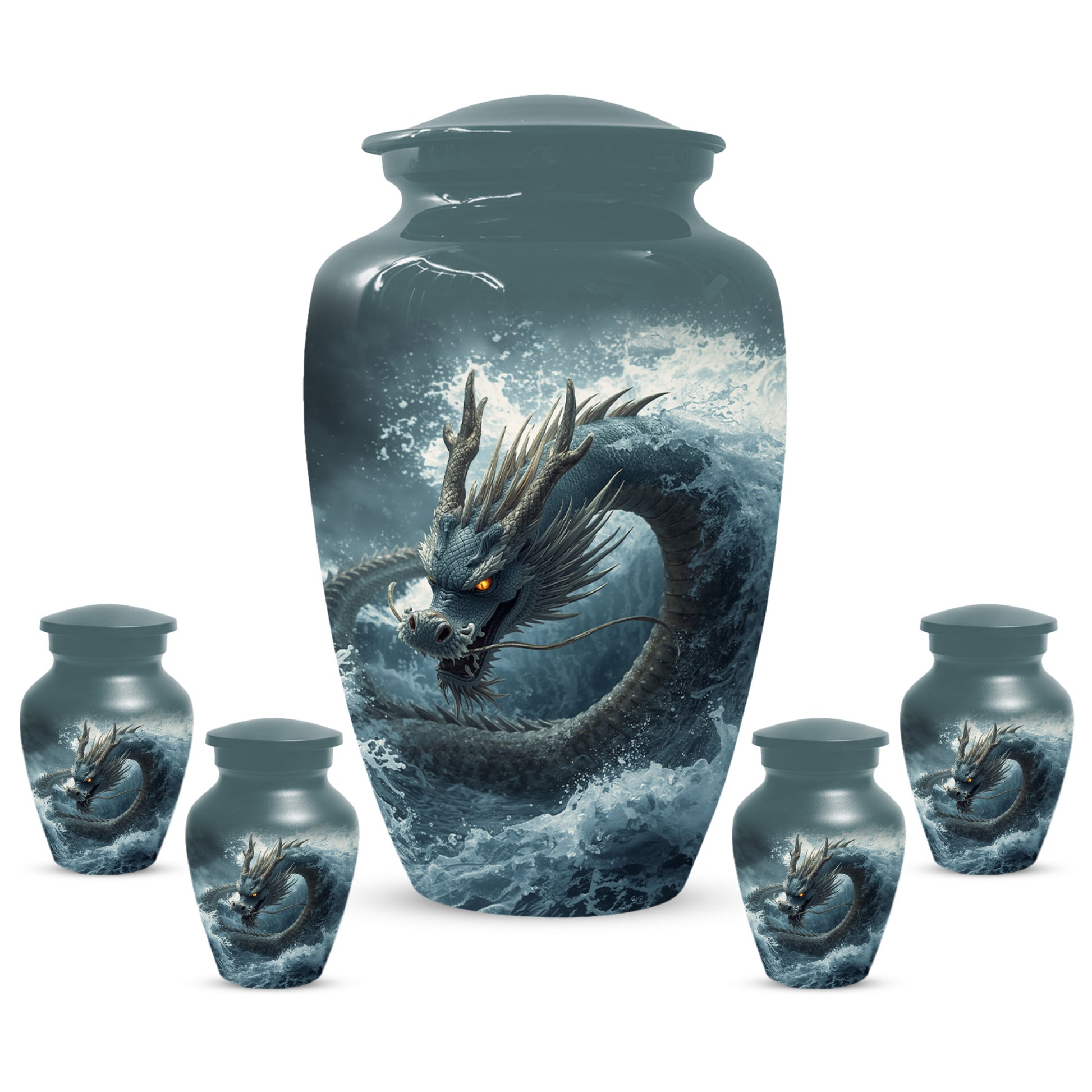 Dragon Urn for Human Ashes | Adult Cremation Urn for Dad | Japanese Dragon Funeral Urn