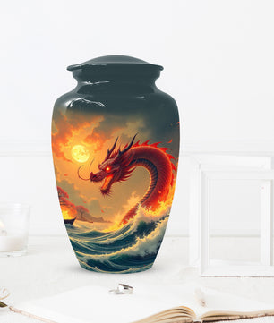 Sea Dragon Urn for Human Ashes | Adult Cremation Urn | Ocean Dragon Memorial Funeral Urn