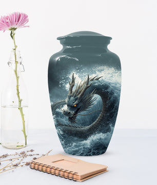 Dragon Urn for Human Ashes | Adult Cremation Urn for Dad | Japanese Dragon Funeral Urn