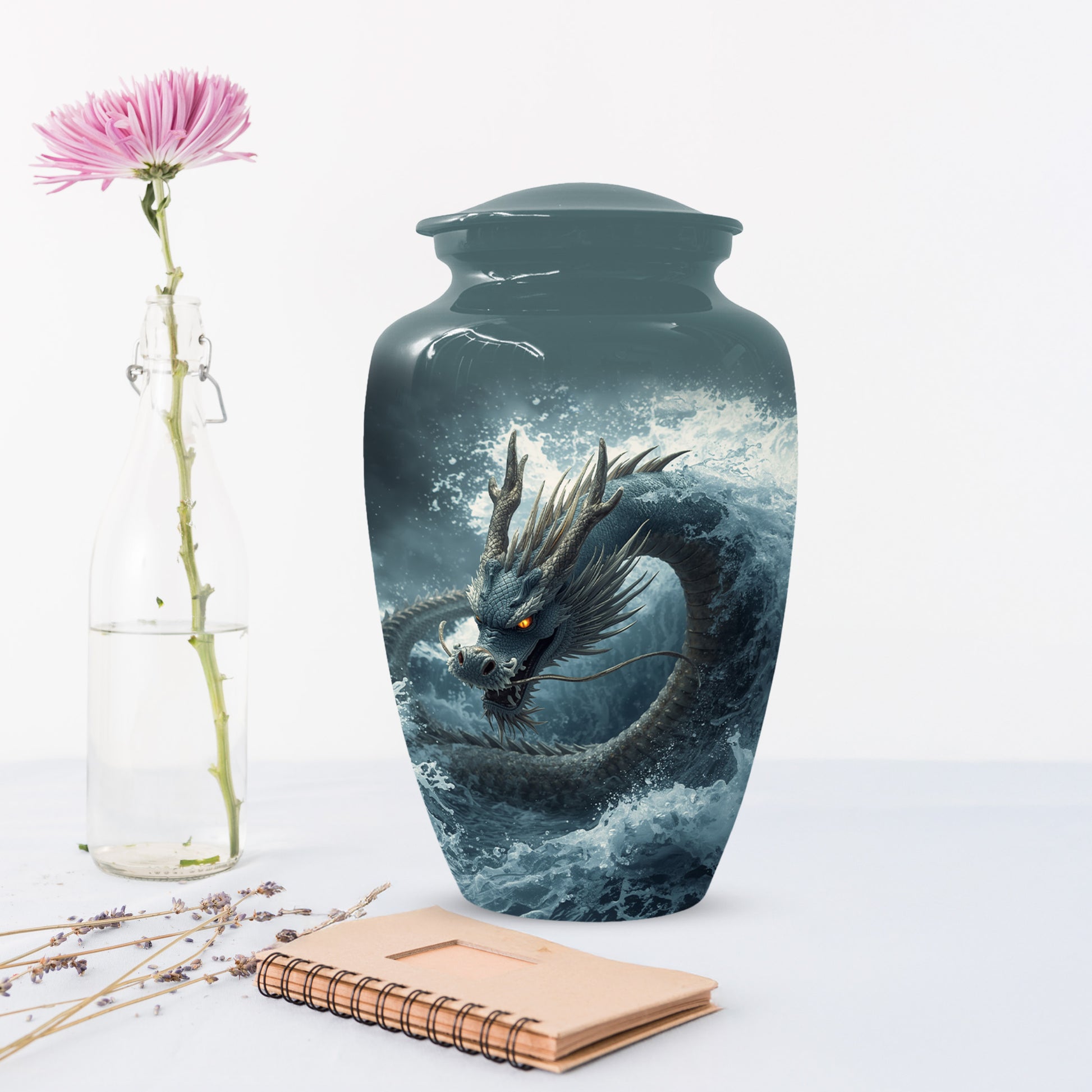 Dragon Urn for Human Ashes | Adult Cremation Urn for Dad | Japanese Dragon Funeral Urn