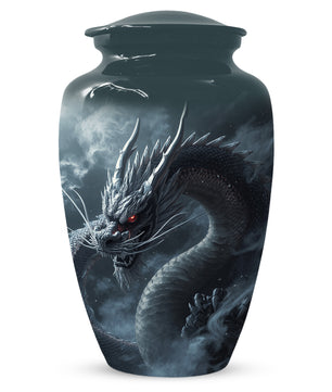 Black Dragon Urn for Human Ashes | Adult Cremation Urn | Mystical Dragon Memorial Funeral Urn