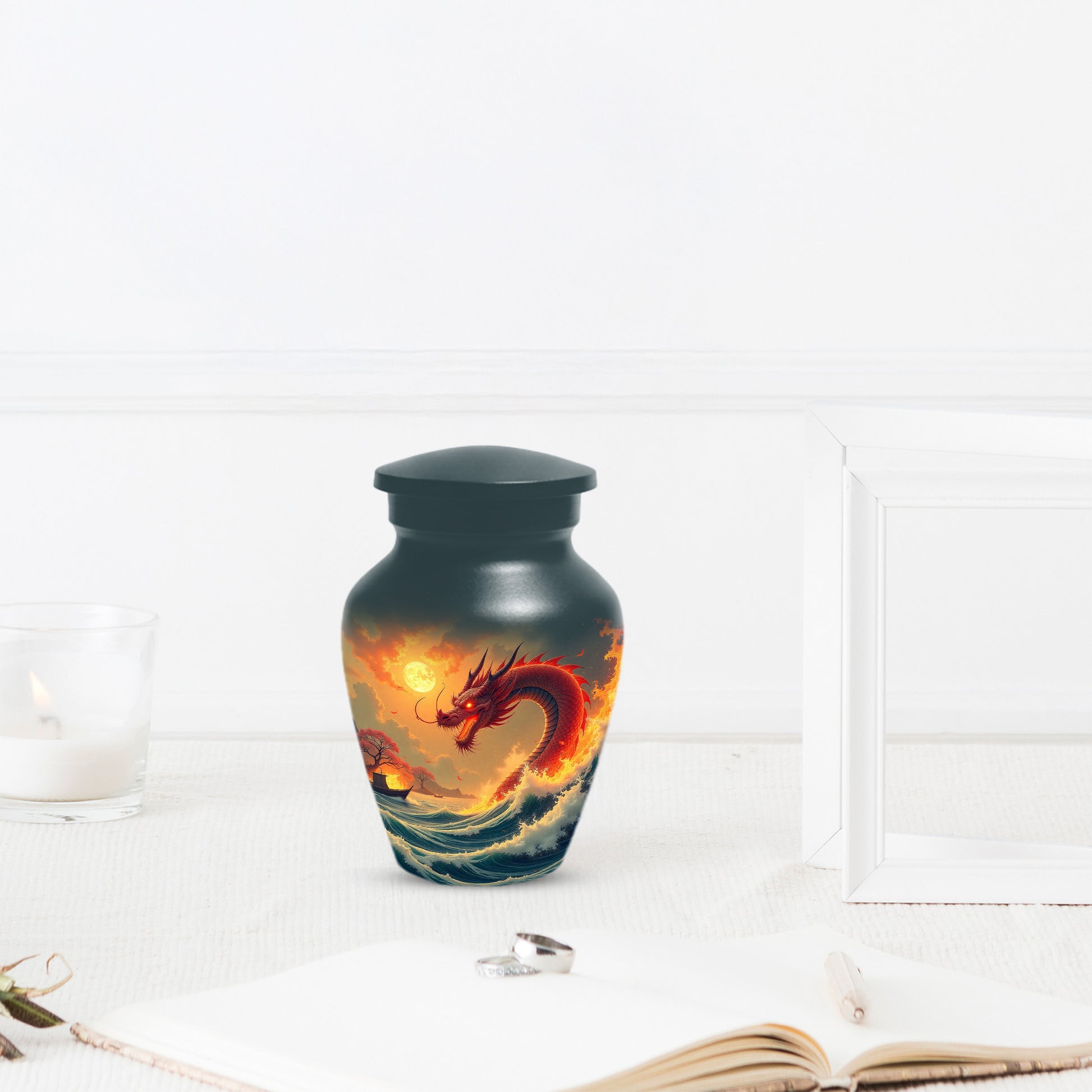 Sea Dragon Urn for Human Ashes | Adult Cremation Urn | Ocean Dragon Memorial Funeral Urn