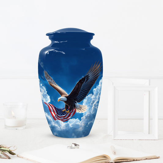 Flying Patriotic Eagle Urn for Human Ashes | American Eagle Adult Cremation Urn