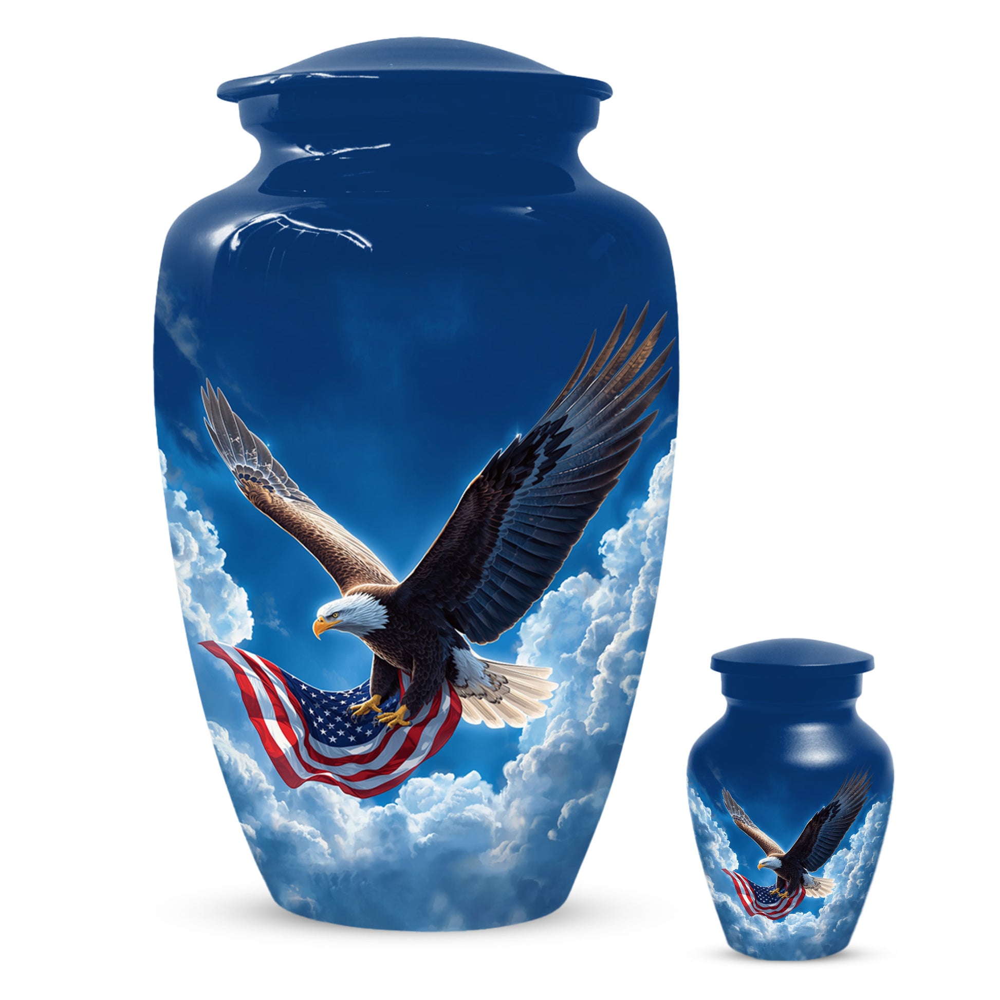 Flying Patriotic Eagle Urn for Human Ashes | American Eagle Adult Cremation Urn