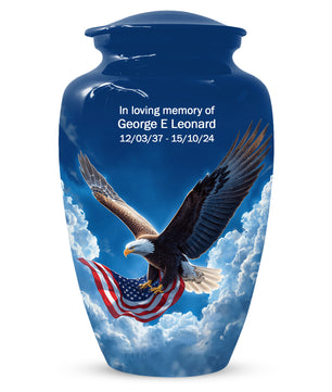 Flying Patriotic Eagle Urn for Human Ashes | American Eagle Adult Cremation Urn
