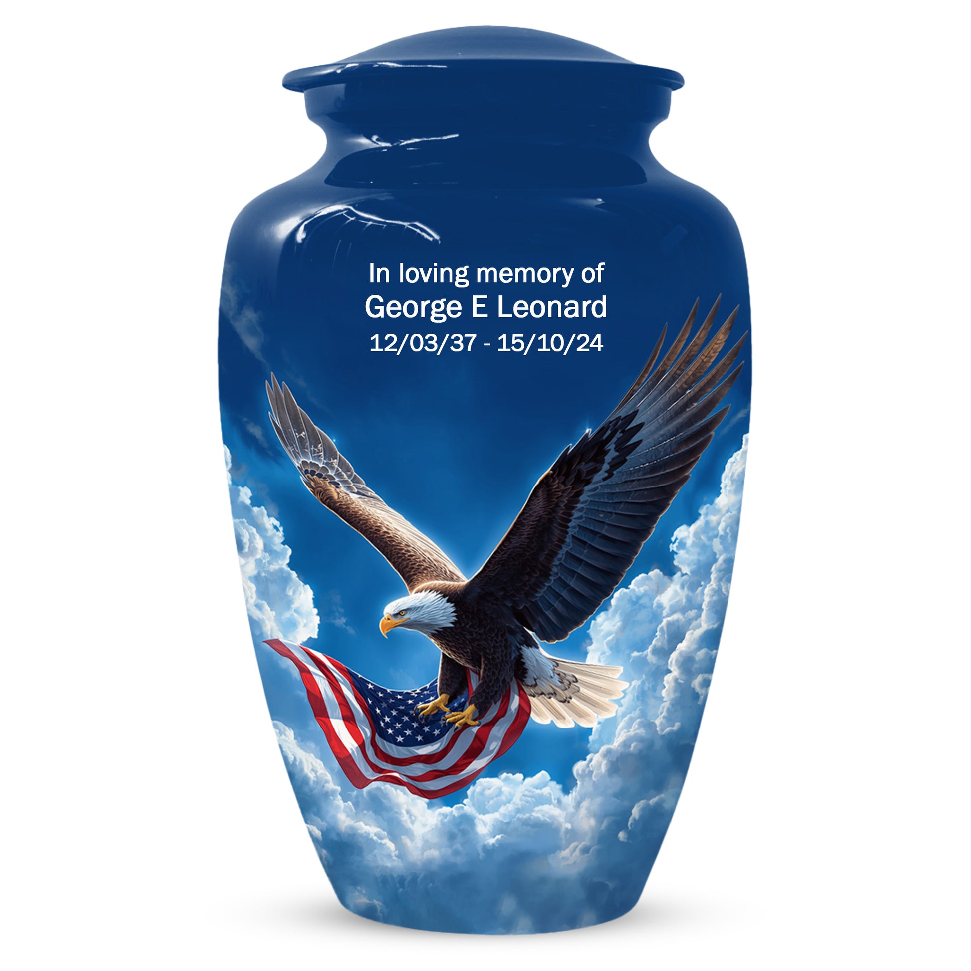 Flying Patriotic Eagle Urn for Human Ashes | American Eagle Adult Cremation Urn
