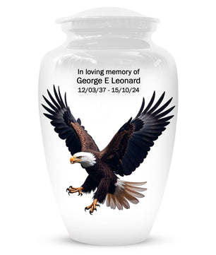 White Eagle Urn for Human Ashes | Elegant White Eagle Adult Cremation Urn Memorial