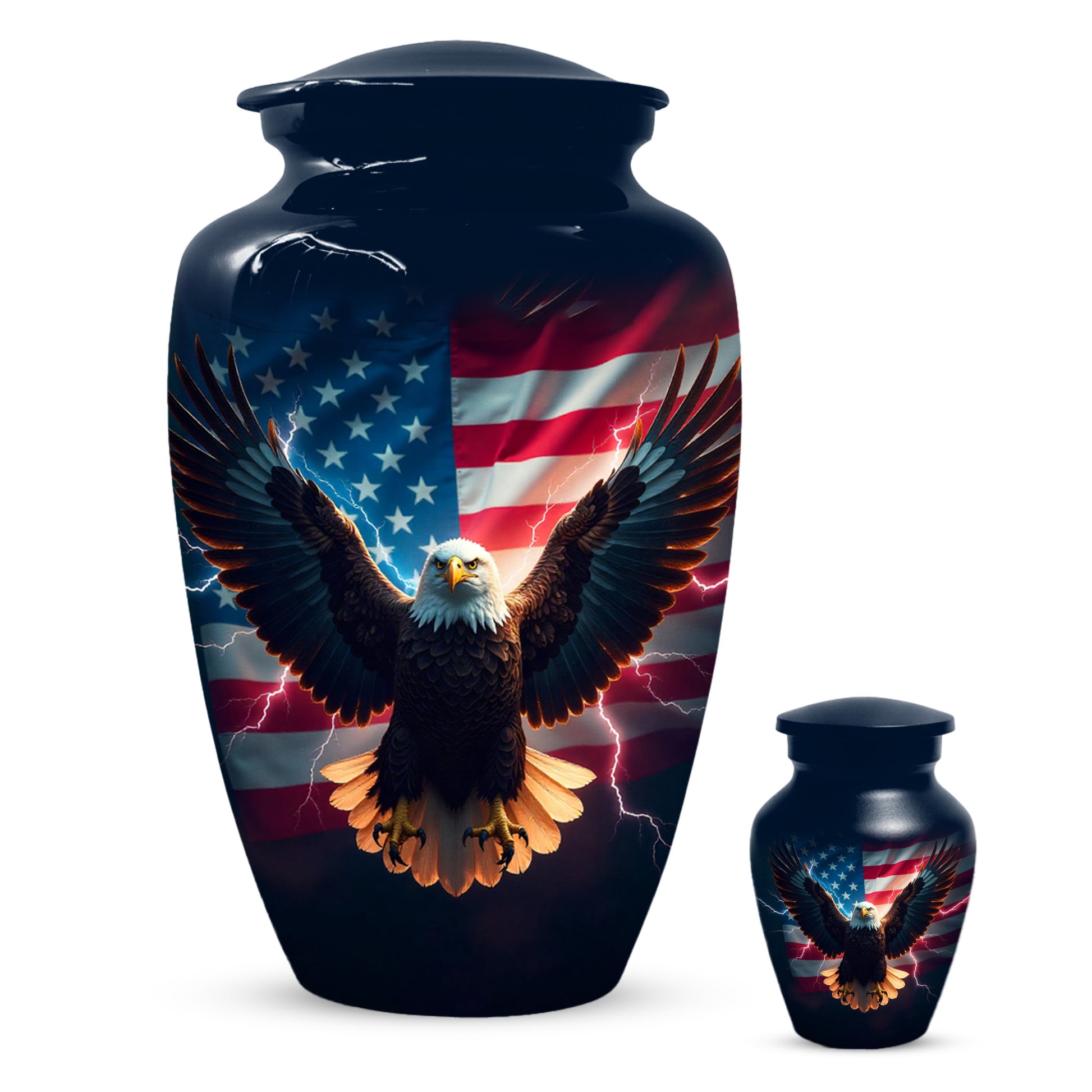 Patriotic Eagle Urn for Human Ashes | American Flag Eagle Adult Cremation Urn Memorial
