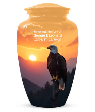 Eagle Sunset Urn for Human Ashes | Majestic Eagle Sunset Adult Cremation Urn