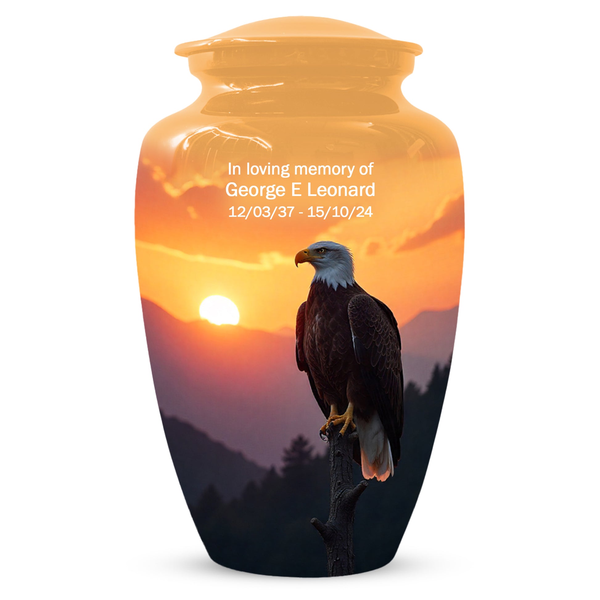 Eagle Sunset Urn for Human Ashes | Majestic Eagle Sunset Adult Cremation Urn