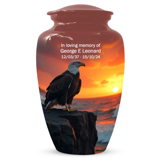Eagle Sunset Urn for Human Ashes | Majestic Eagle Adult Cremation Urn