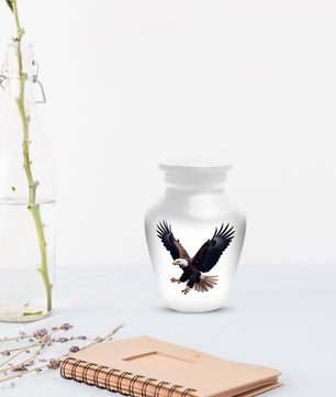 White Eagle Urn for Human Ashes | Elegant White Eagle Adult Cremation Urn Memorial