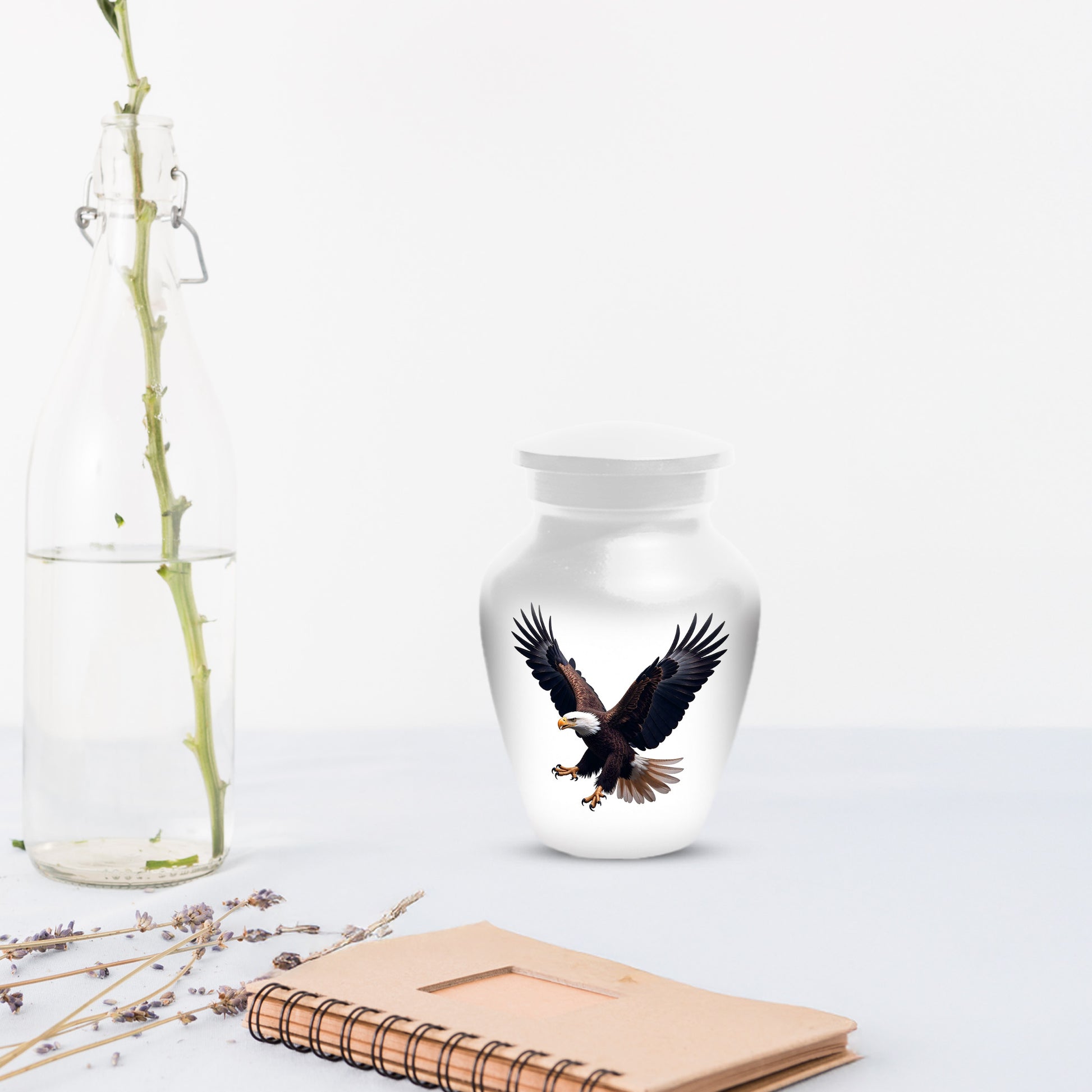 White Eagle Urn for Human Ashes | Elegant White Eagle Adult Cremation Urn Memorial