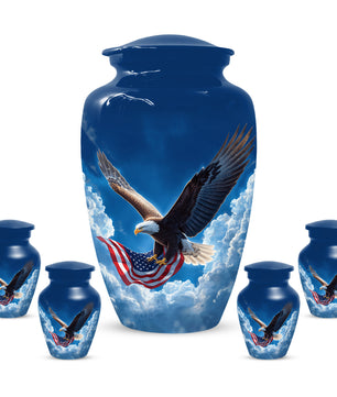 Flying Patriotic Eagle Urn for Human Ashes | American Eagle Adult Cremation Urn