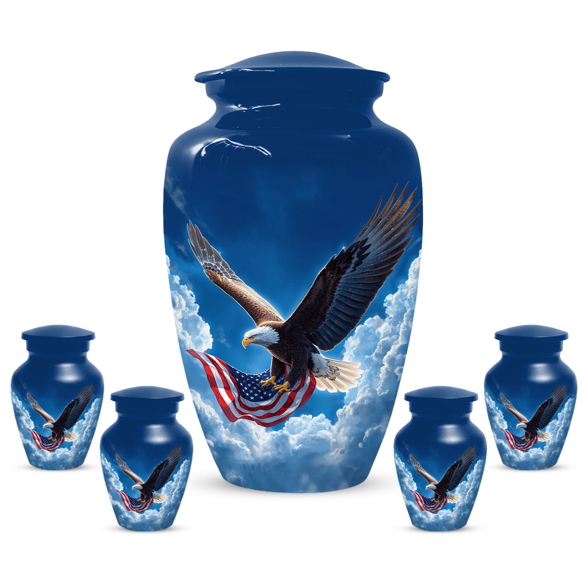 Flying Patriotic Eagle Urn for Human Ashes | American Eagle Adult Cremation Urn