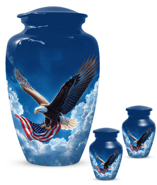 Flying Patriotic Eagle Urn for Human Ashes | American Eagle Adult Cremation Urn