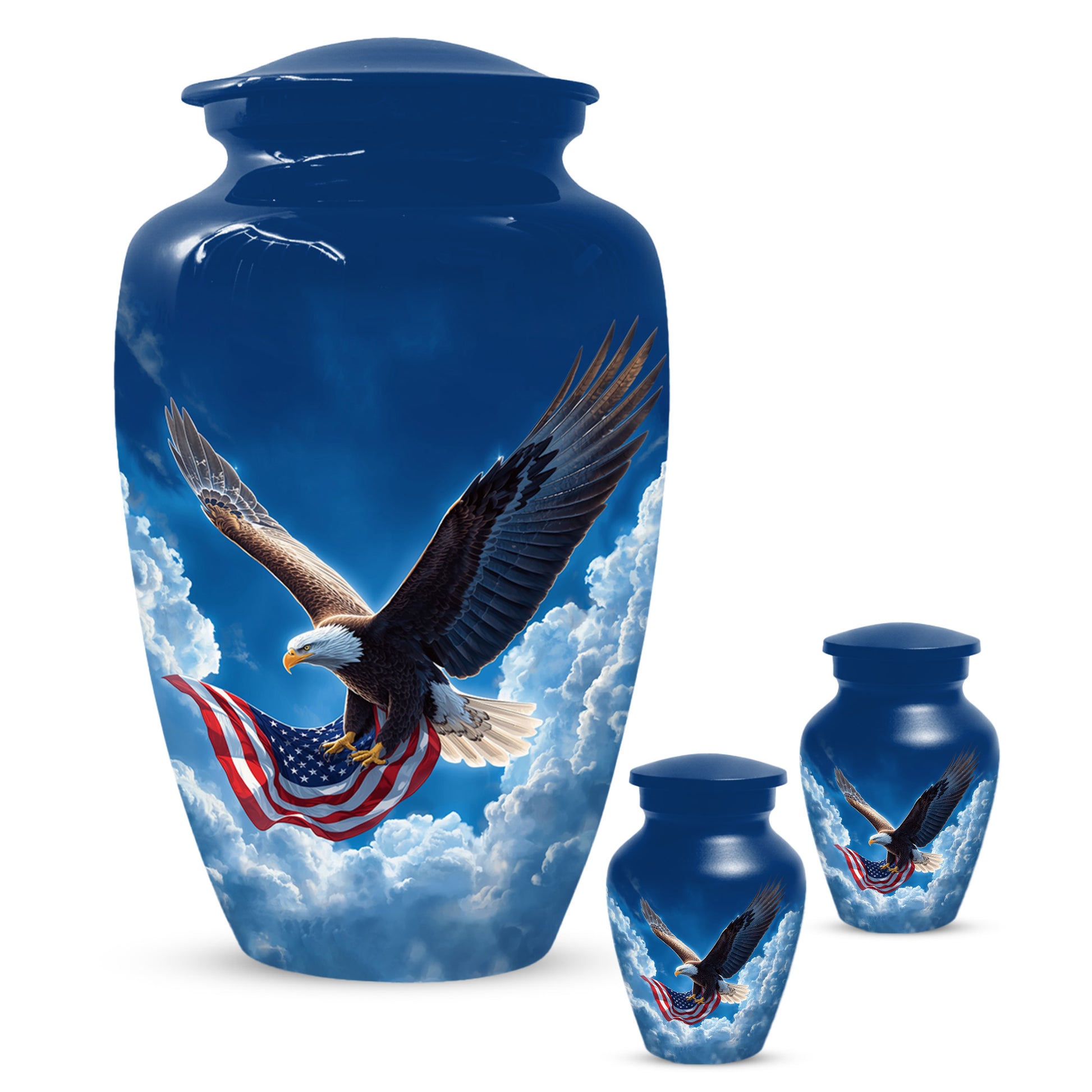 Flying Patriotic Eagle Urn for Human Ashes | American Eagle Adult Cremation Urn