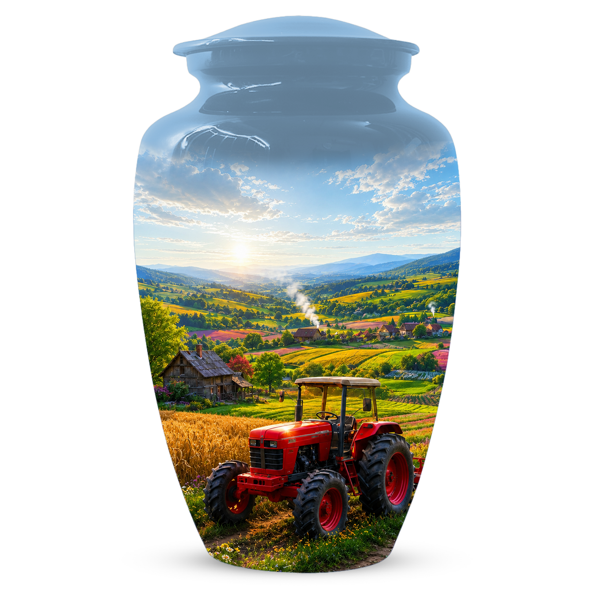 Farm Tractor Urn for Ashes- Personalized Country Memorial for Dad