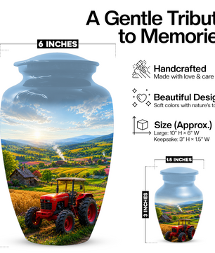 Farm Tractor Urn for Ashes- Personalized Country Memorial for Dad