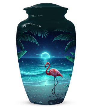 Flamingo Urn for Ashes, Custom Beach Cremation Urn For Ashes