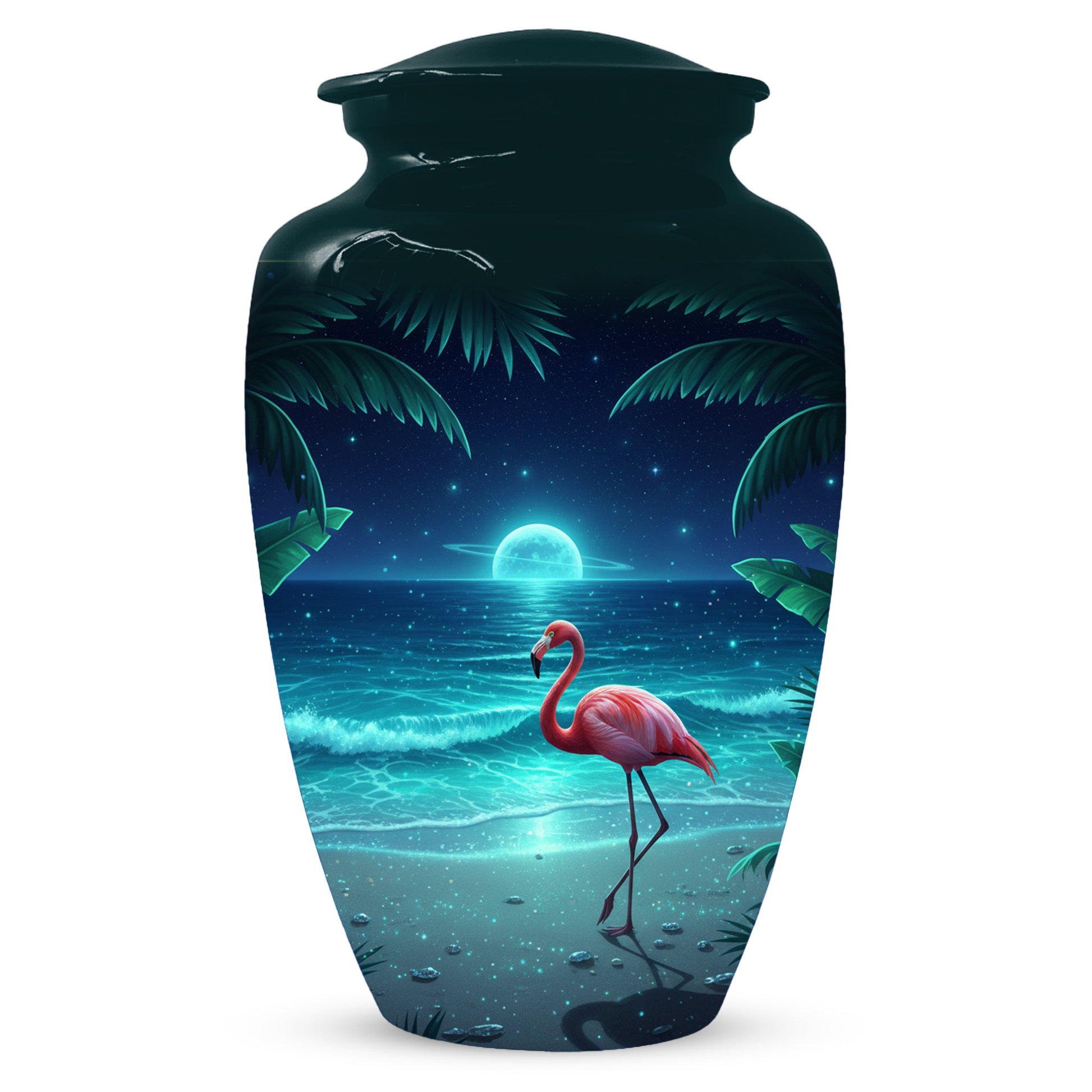Flamingo Urn for Ashes, Custom Beach Cremation Urn For Ashes