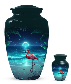 Flamingo Urn for Ashes, Custom Beach Cremation Urn For Ashes
