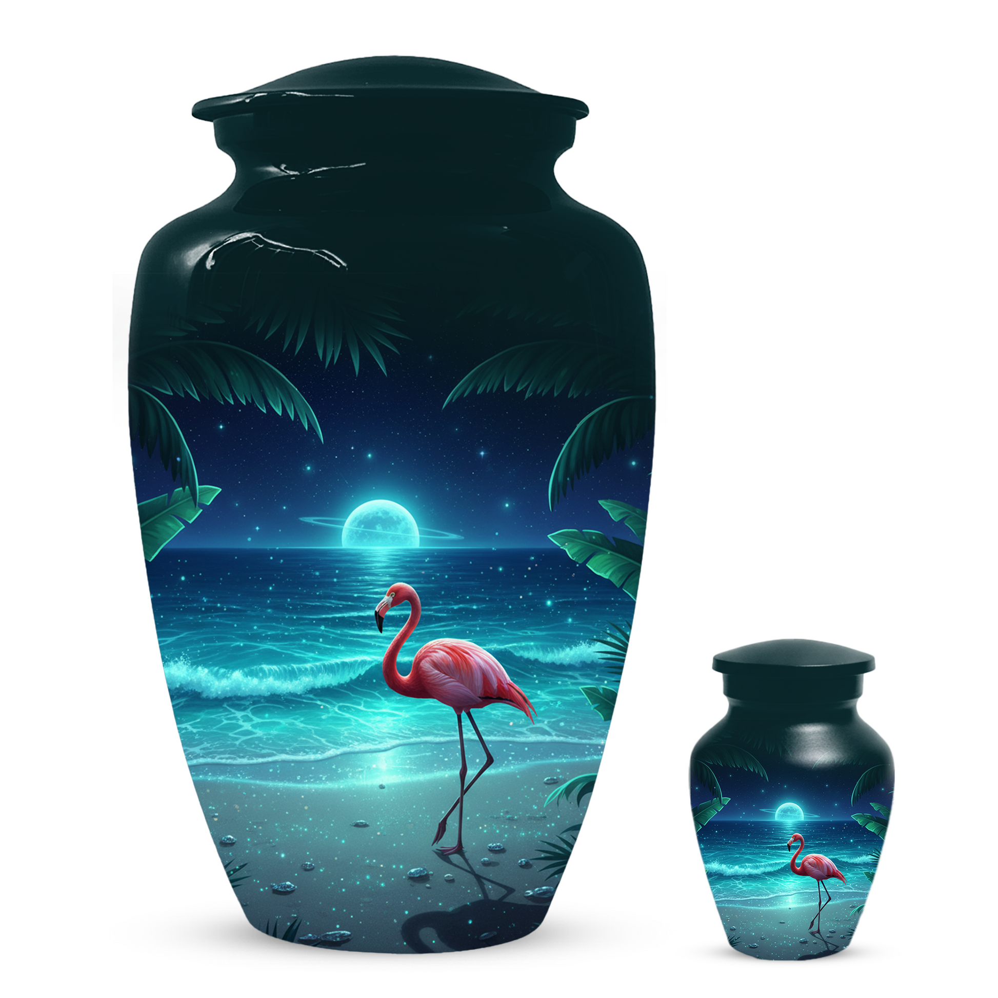 Flamingo Urn for Ashes, Custom Beach Cremation Urn For Ashes
