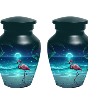 Flamingo Urn for Ashes, Custom Beach Cremation Urn For Ashes