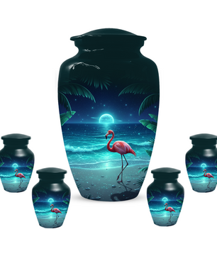 Flamingo Urn for Ashes, Custom Beach Cremation Urn For Ashes