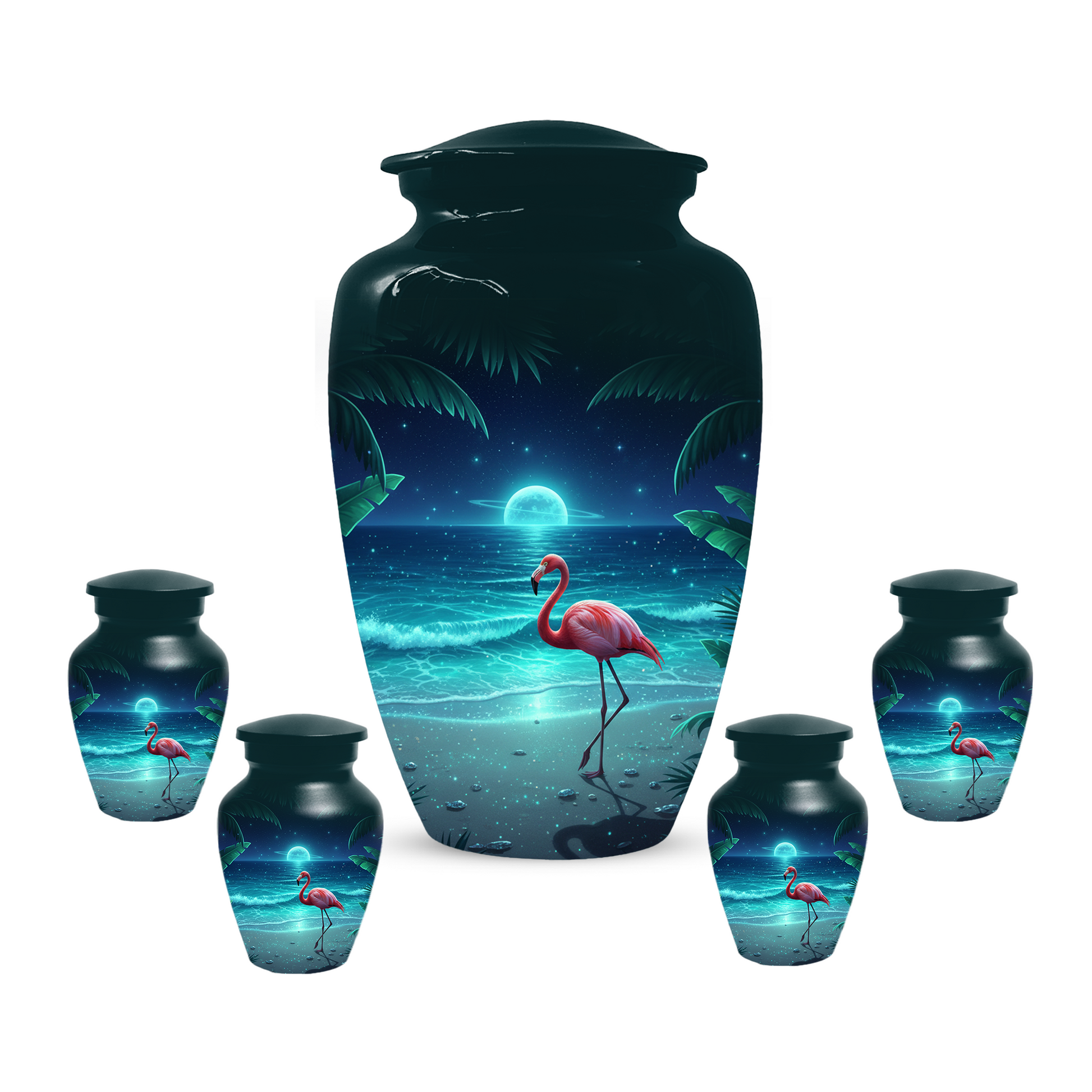 Flamingo Urn for Ashes, Custom Beach Cremation Urn For Ashes