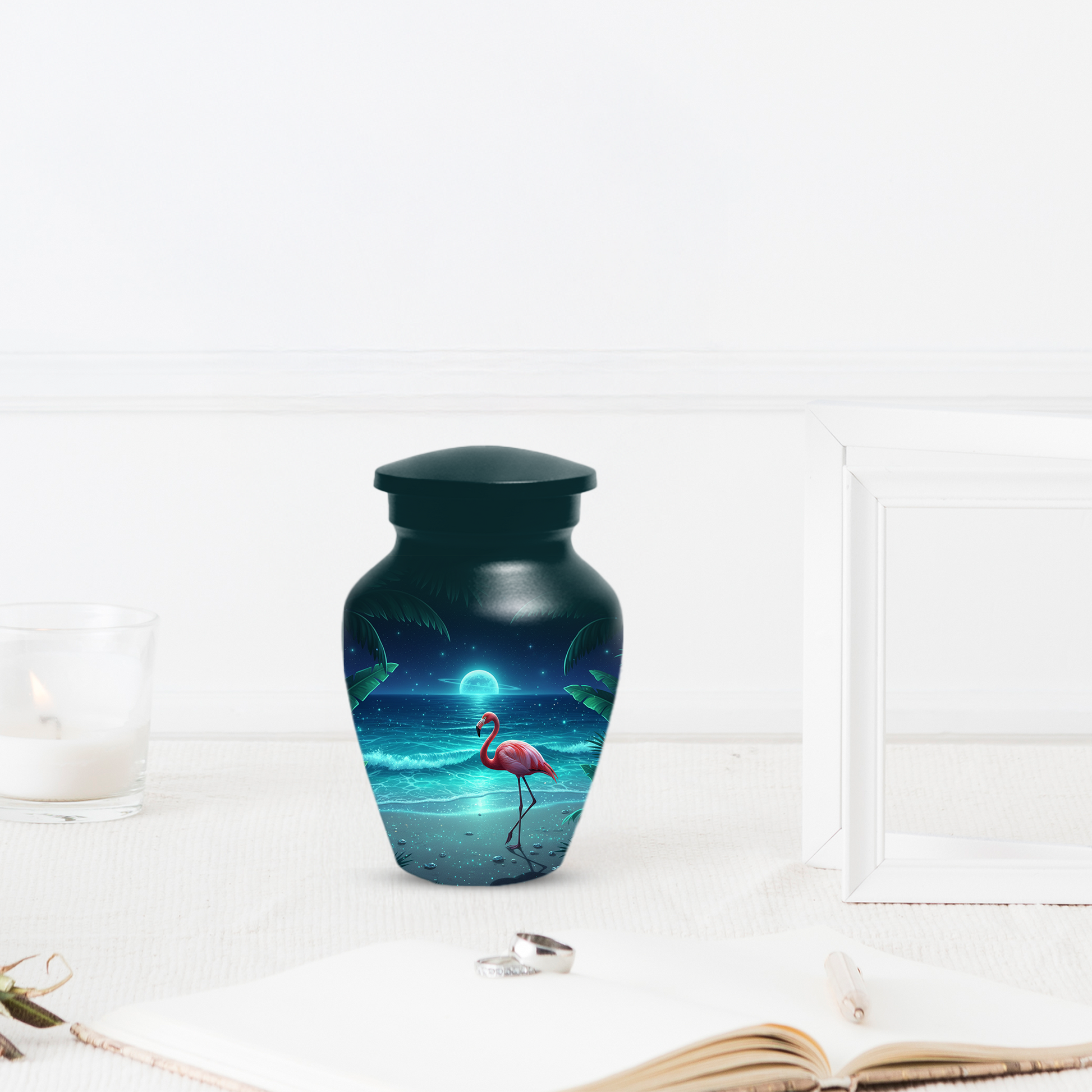 Flamingo Urn for Ashes, Custom Beach Cremation Urn For Ashes